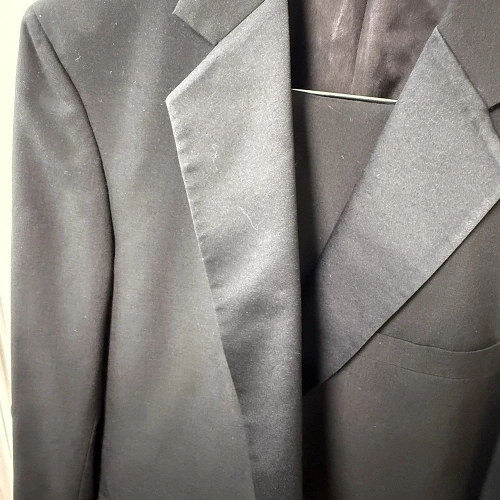 Vintage Brooks Brothers Tuxedo Jacket 44L Black Satin Lapel Made USA Formal